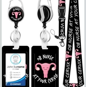 OB Nurse Lanyard ID Retractable Badge Holder